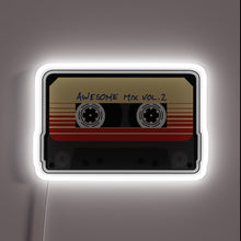 Charger l&#39;image dans la galerie, Awesome Mix Vol. 2 cassette neon sign with white LED border