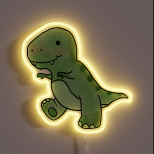 Adorable baby T-Rex neon sign – perfect for kids' rooms or dino lovers who like their prehistoric with a touch of cute! 🦖✨