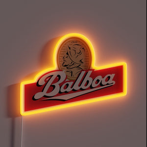 Neon Balboa Beer Sign with Vibrant RGB Lighting Effects