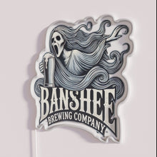 Charger l&#39;image dans la galerie, RGB LED Spooky Sign with Customizable Banshee Brewing Company Logo Design