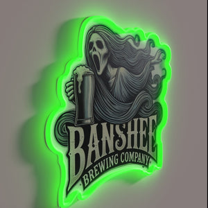 Neon Sign for Spooky Banter at Banshee Brewing Company's Taproom".