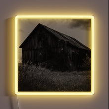 Charger l&#39;image dans la galerie, Rustic Board Art Print with Abstract Neon Light Effects