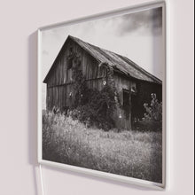 Charger l&#39;image dans la galerie, Rustic Abstract Neon Wall Art Canvas Print with Distressed Barn Board Design