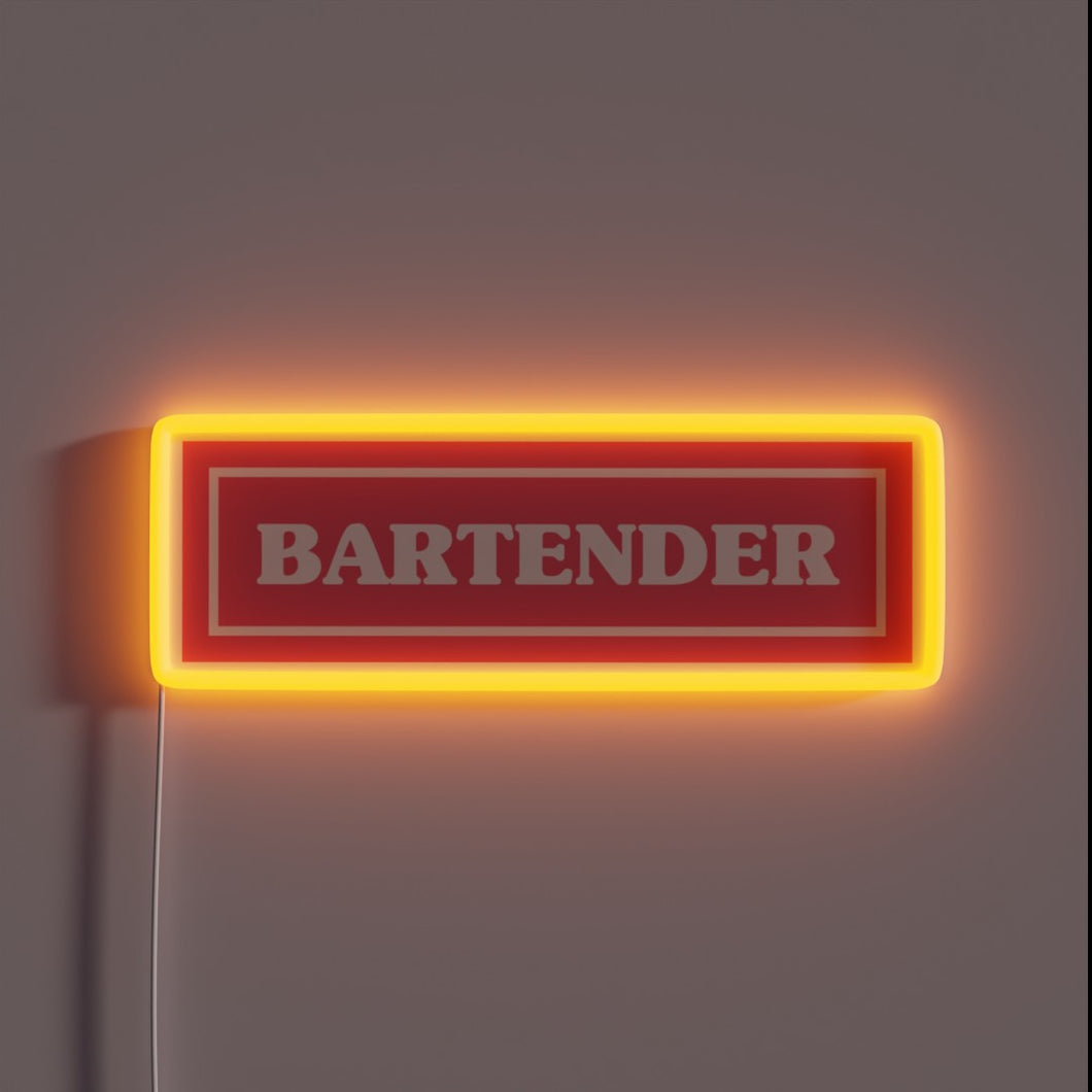 Elevate your bar with this vibrant bartender RGB neon sign