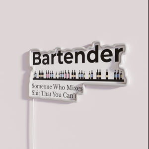 Vibrant Neon Bartender Decor Quote Sign for Cocktail Enthusiasts Bar