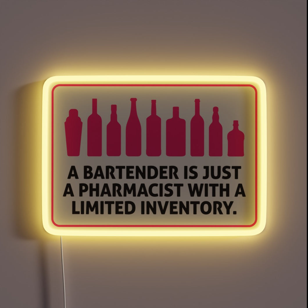 Bartenders are pharmacists with small stock RGB neon bar sign