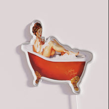 Charger l&#39;image dans la galerie, Neon Bathtub Pinup Girl Art Print Wall Decor Accent Sign