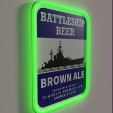 Charger l&#39;image dans la galerie, RGB Neon Sign Featuring A Retro Styled Battleship Beer Logo