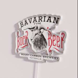Vintage Bavarian Bock beer retro decor neon bar sign