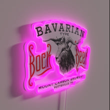 Charger l&#39;image dans la galerie, Vintage retro Bock beer brewery neon sign in distressed metal.