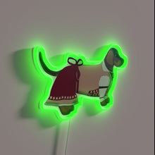 Charger l&#39;image dans la galerie, Traditional German-inspired neon sign featuring a playful Bavarian girl and dog