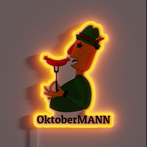 Bavarian tradition meets vibrant nightlife in this colorful Oktoberfest sign
