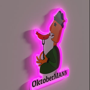 Bavarian heritage meets modern glow with vibrant Oktoberfest man neon