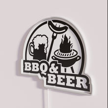 Charger l&#39;image dans la galerie, Vibrant Neon Sign Featuring Beer and BBQ Themes in RGB Colors