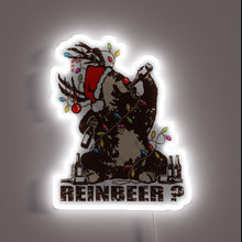 Charger l&#39;image dans la galerie, Hilarious LED bar decor featuring bear drinking with reindeer friends