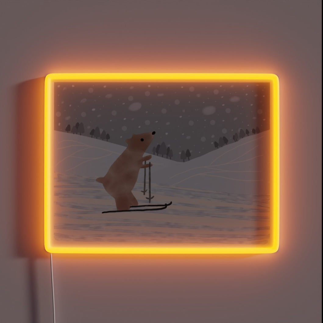 Cozy cabin vibes meet winter wonderland with this glowing bear.