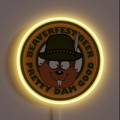 Glowing Neon Sign for Home Bar featuring Beavertown Brewery Logo