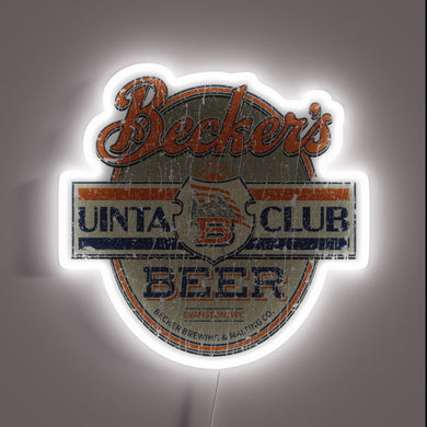 Vintage Neon Sign for Authentic Becker's Uinta Club Beer Bar Decor