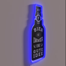 Charger l&#39;image dans la galerie, Neon bar decor with bold statement, &#39;Beer always a good&#39; phrase.