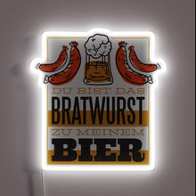 Charger l&#39;image dans la galerie, Brewery Decor - Vibrant RGB Neon Sign with Bratwurst Design