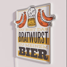 Charger l&#39;image dans la galerie, Neon beer and bratwurst theme bar pub decoration sign