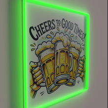 Charger l&#39;image dans la galerie, Welcome friends with vibrant beer-themed neon sign for gatherings.