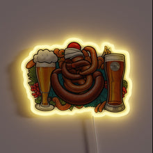 Charger l&#39;image dans la galerie, Vibrant RGB neon sign featuring beer and sausage theme