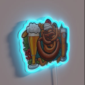 Neon beer and sausage signs for your pub or home.