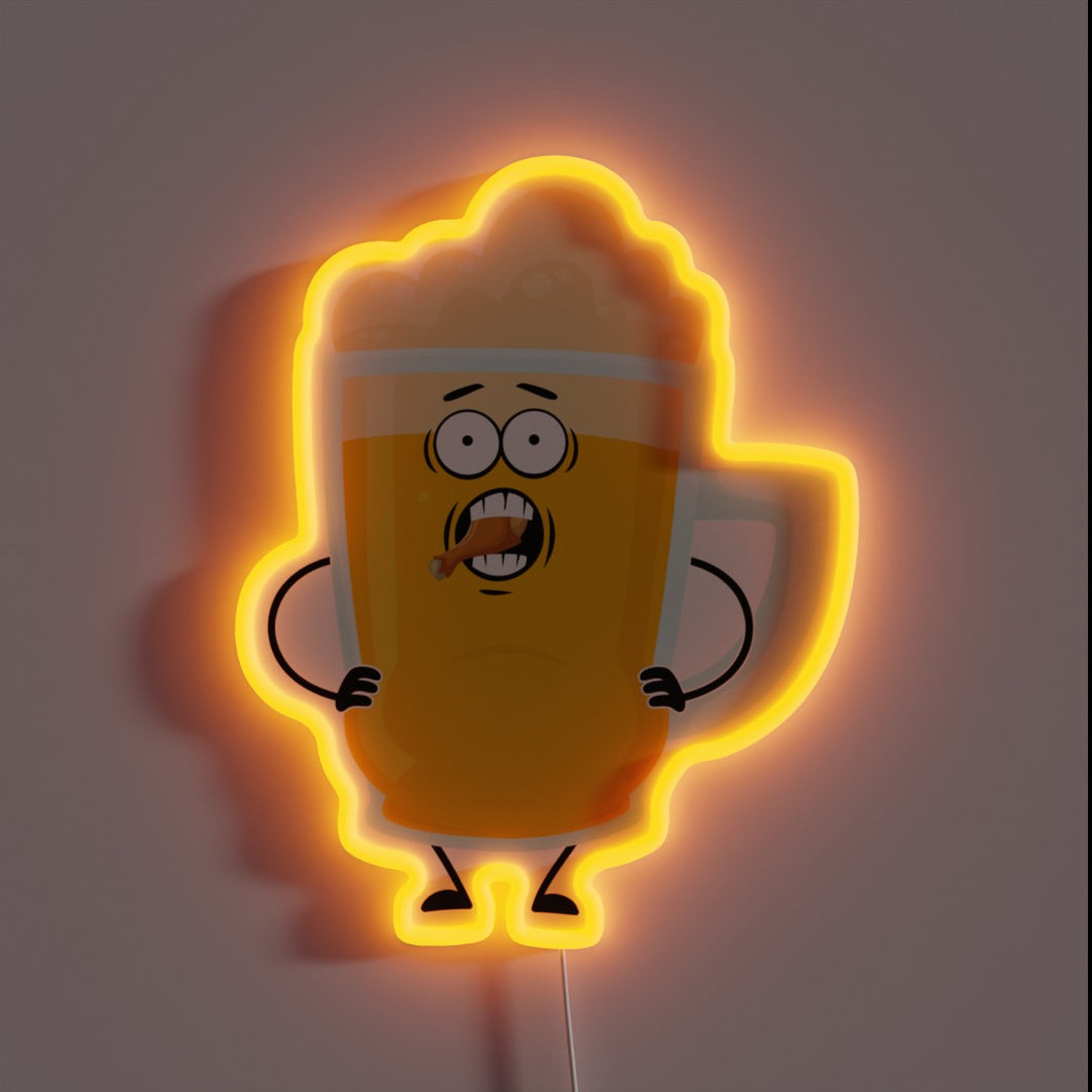 Laugh at your love of brews with this glowing sign.