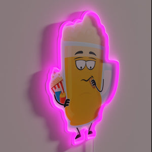 Laugh at life's indulgences with humorous RGB neon decor humor.