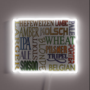 European Beer Display - Vibrant RGB Neon Bar Sign