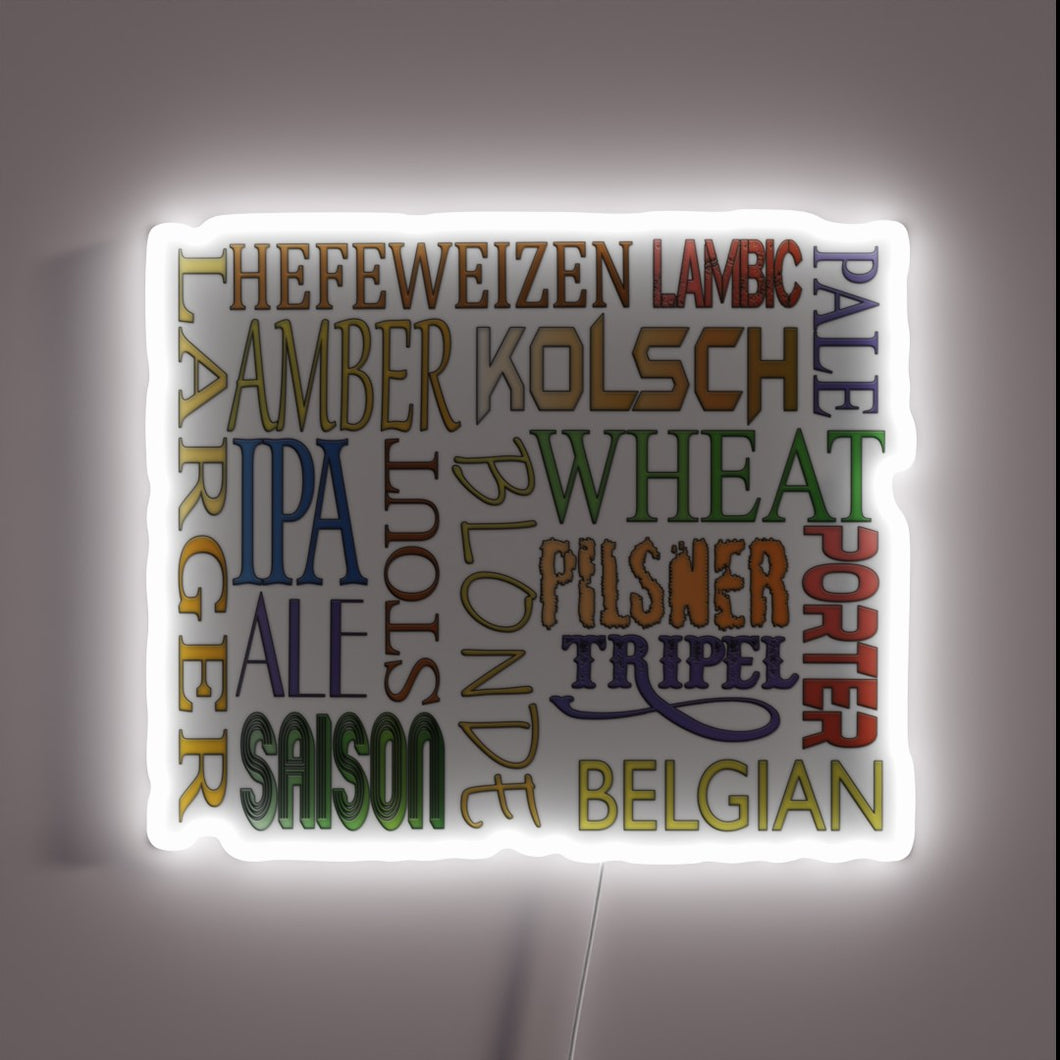 European Beer Display - Vibrant RGB Neon Bar Sign