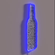 Charger l&#39;image dans la galerie, Colorful RGB Neon Sign Featuring Fuzzy Beer Bottle Silhouette Design