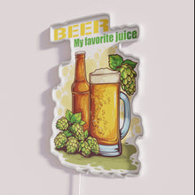 Charger l&#39;image dans la galerie, RGB Neon Beer Sign with Hops and Beer Bottle Illustration