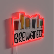 Charger l&#39;image dans la galerie, Customizable craft beer brewing wall decor with RGB neon lights.