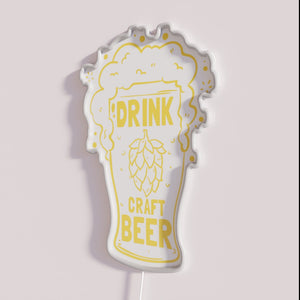 RGB neon beer brewing equipment sign for modern brewery decor