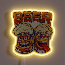 Charger l&#39;image dans la galerie, Vibrant Neon Sign featuring Comical Drunken Friends Enjoying Cold Beers