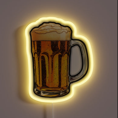 Vibrant LED beer cheers neon sign with colorful RGB illumination.