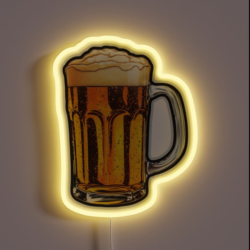 Vibrant LED beer cheers neon sign with colorful RGB illumination.