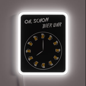 RGB Neon Sign that Displays Time in Beer Style Format