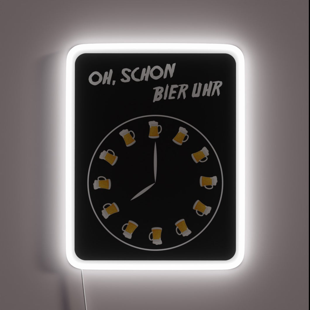 RGB Neon Sign that Displays Time in Beer Style Format