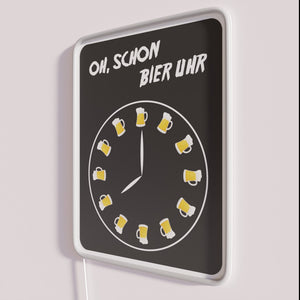 RGB Neon Bar Decorations Sign with Color Changing Beer Clock Design