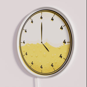 Neon beer clock wall decor with colorful customizable RGB lighting