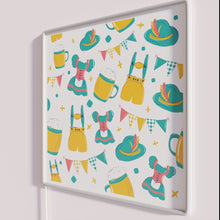 Charger l&#39;image dans la galerie, Vibrant Beer-Themed German Festival Neon Sign with Colorful Dirndl Lederhosen Design