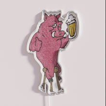 Charger l&#39;image dans la galerie, Retro army green vintage Arkansas Razorback hog beer neon bar sign