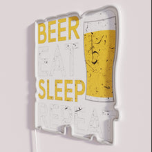 Charger l&#39;image dans la galerie, Colorful Beer Eat Sleep Repeat Neon Sign for Home Bar Decor