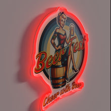 Charger l&#39;image dans la galerie, Party vibes encouraged with beer-themed LED sign display indoors outside.