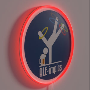 Neon Beer Festival Sign Featuring Colorful RGB Aleimpics Typography Glow