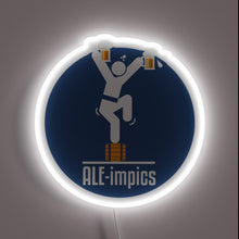 Charger l&#39;image dans la galerie, Neon illuminated beer festival and Olympic Games celebration signage decoration.