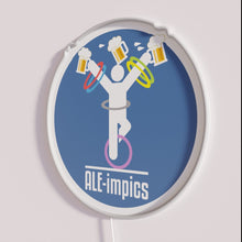 Charger l&#39;image dans la galerie, Neon illuminated beer festival sign with colorful ale imp logo